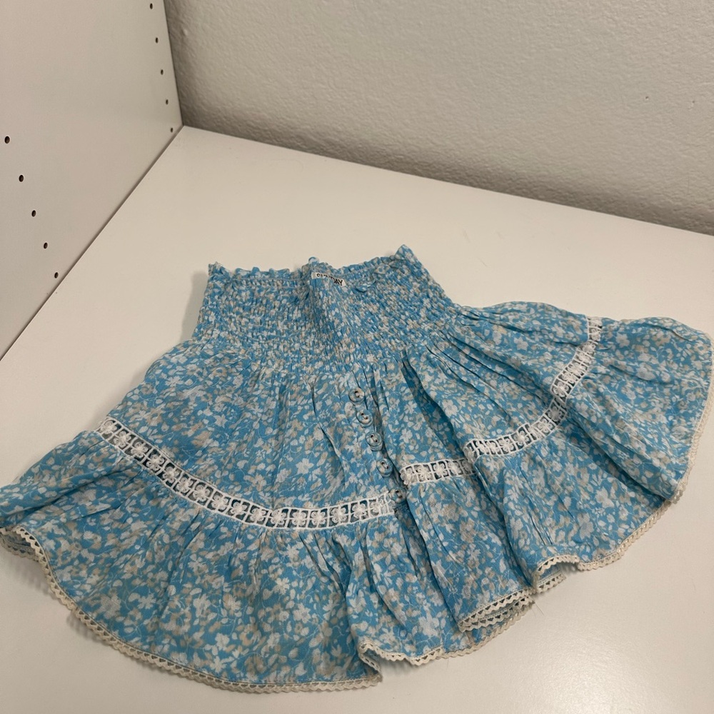 Sunday Light Blue Floral Mini Skirt